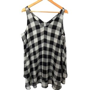 Lane Bryant Monochrome Geometric Sleeveless Top Size 16L